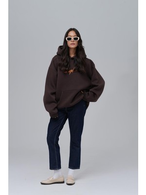 Saw Urbanity Chaplin Oversize Sweatshirt Kadın Kahverengi