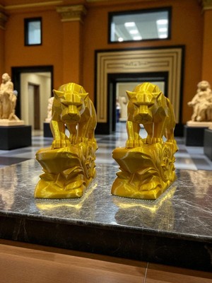 Todekora Modern Tasarımlı Kaplan Biblo 2’li Set-Modern Dekoratif Ürün-Altın Renk Dekoratif Obje