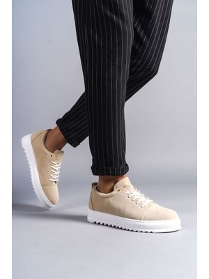 Zapatos SLW152 Cool Bağcıklı Süet Erkek Günlük Spor Klasik Ayakkabı Sbt - Krem