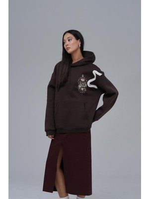 Saw Urbanity Nothing To Lose Oversize Sweatshirt Kadın Kahverengi