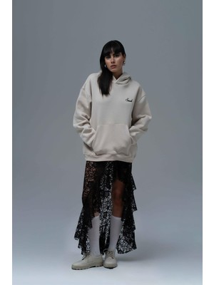 Saw Urbanity Loneliness Is A Choice Oversize Sweatshirt Kadın Stone