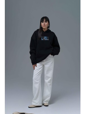 Saw Urbanity Be Good To Yourself Oversize Sweatshirt Kadın Siyah
