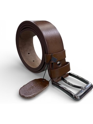 Sistem Cst Hakiki Deri  Erkek Kot Kemeri 4,5cm-Ceviz