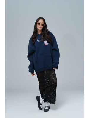 Saw Urbanity Top-Notch Oversize Sweatshirt Kadın Indigo