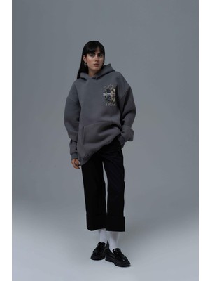 Saw Urbanity Eternal Frame Oversize Sweatshirt Kadın Füme