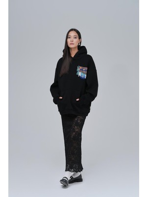 Saw Urbanity Awaken Oversize Sweatshirt Kadın Siyah