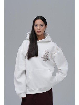 Saw Urbanity Nothing To Lose Oversize Sweatshirt Kadın Ekru