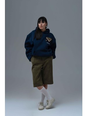 Saw Urbanity Memories Never Die Oversize Sweatshirt Kadın Indigo