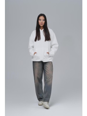 Saw Urbanity Saw Club Oversize Sweatshirt Kadın Ekru