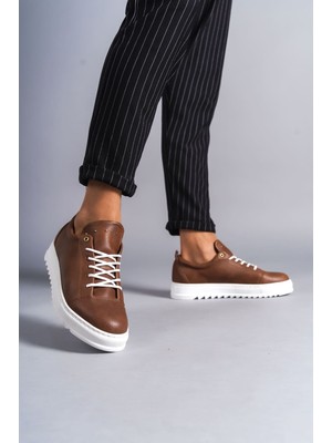 Zapatos SLW152 Cool Bağcıklı Cilt Erkek Günlük Spor Klasik Ayakkabı Cbt -  Taba