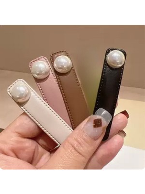 TrendyChic 4'lü Inci Detaylı Deri Çıtçıtlı Toka
