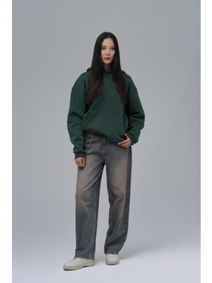 Saw Urbanity Saw Club Oversize Sweatshirt Kadın Yeşil