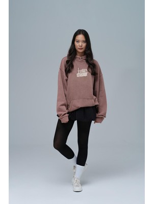 Saw Urbanity Breathe & Live Oversize Sweatshirt Kadın Kahverengi
