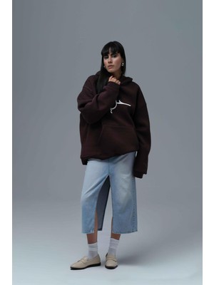 Saw Urbanity Roots & Freedom Oversize Sweatshirt Kadın Kahverengi