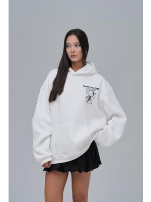 Saw Urbanity Van Gogh Threads Oversize Sweatshirt Kadın Ekru