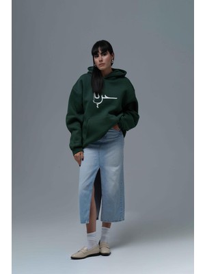 Saw Urbanity Roots & Freedom Oversize Sweatshirt Kadın Yeşil