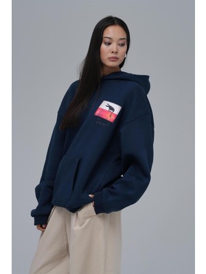 Saw Urbanity Crow Of Transformation Oversize Sweatshirt Kadın Indigo