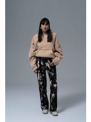 Saw Urbanity Urban Shield Oversize Welsoft Sweatshirt Kadın Bej