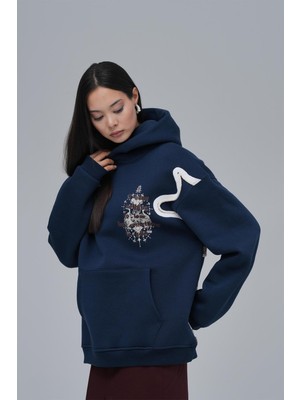 Saw Urbanity Nothing To Lose Oversize Sweatshirt Kadın Indigo