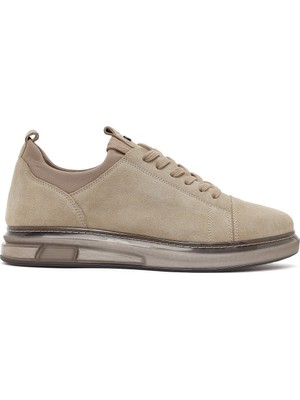 Derimod Erkek Bej Bağcıklı Kalın Tabanlı Süet Deri Sneaker 26SFD630510