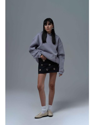 Saw Urbanity The Story Of Layers Oversize Sweatshirt Kadın Füme
