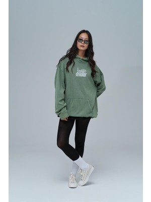 Saw Urbanity Breathe & Live Oversize Sweatshirt Kadın Yeşil