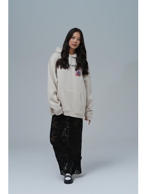 Saw Urbanity Top-Notch Oversize Sweatshirt Kadın Stone