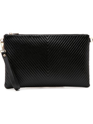 Derimod Kadın Siyah Uzun Zincir Askılı Baskılı Portföy Çanta 26PBD220132