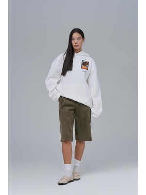 Saw Urbanity Beyond The Frames Oversize Sweatshirt Kadın Ekru