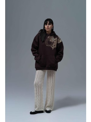 Saw Urbanity Realistic Oversize Sweatshirt Kadın Kahverengi