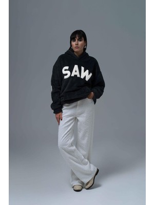 Saw Urbanity Time Of Choose Oversize Welsoft Sweatshirt Kadın Siyah