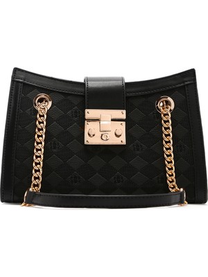 Derimod Kadın Siyah Uzun Askılı Baskılı Omuz Çantası 26PBD200626