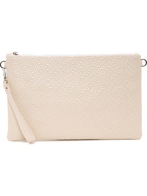 Derimod Kadın Krem Uzun Zincir Askılı Örgülü Portföy Çanta 26PBD220029