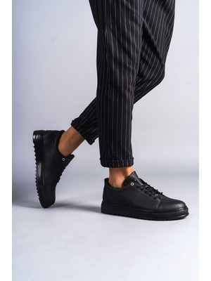 Zapatos SLW152 Cool Bağcıklı Cilt Erkek Günlük Spor Klasik Ayakkabı Cst - Siyah