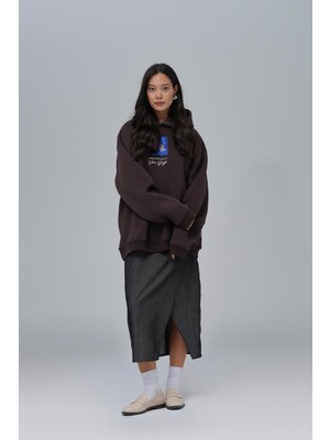Saw Urbanity Shining Stars Oversize Sweatshirt Kadın Kahverengi