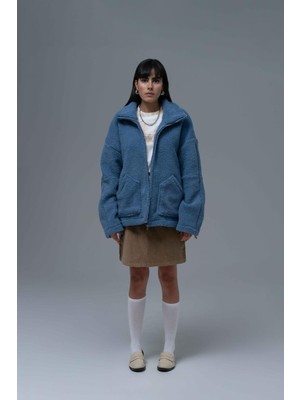 Saw Urbanity Classic Haven Oversize Welsoft Ceket Kadın Mavi