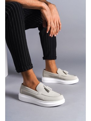 Zapatos SLW154 Blaze Bağcıksız Püsküllü Süet Erkek Günlük Spor Klasik Ayakkabı Sbt - Gri