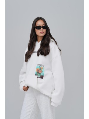 Saw Urbanity Paradise Within Oversize Sweatshirt Kadın Ekru