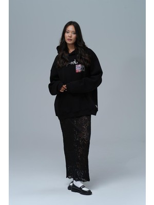 Saw Urbanity Top-Notch Oversize Sweatshirt Kadın Siyah