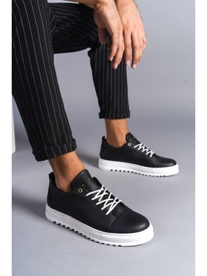 Zapatos SLW152 Cool Bağcıklı Cilt Erkek Günlük Spor Klasik Ayakkabı Cbt - Siyah