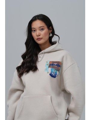 Saw Urbanity Awaken Oversize Sweatshirt Kadın Stone