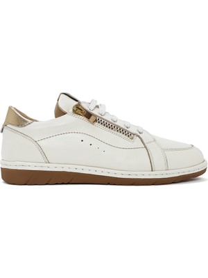 Derimod Kadın Krem Bağcıklı Deri Sneaker 26PFD410518