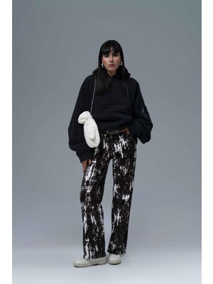 Saw Urbanity Urban Shield Oversize Welsoft Sweatshirt Kadın Siyah