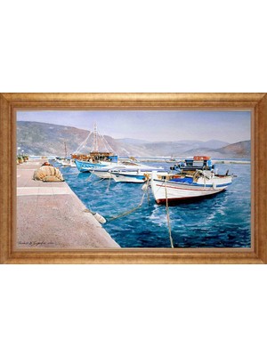 Giyense Altın Çerçeveli Paspartulu Manzara Tablo DF1728