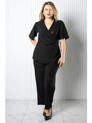 Modaviki Pul Payet Detaylı Takım Siyah MDV968