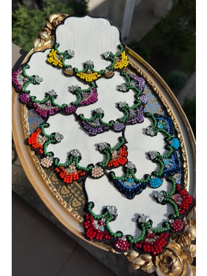 UltraMint Renkli Kristal El Işi 6'lı Kokteyl Peçete, Şıklık ve Zarafet Sunar