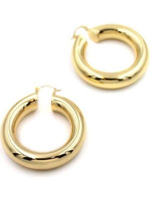 Royaleks Metal Halka Küpe- Küçük - Altın