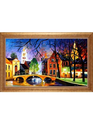 Giyense Altın Çerçeveli Paspartulu Manzara Tablo DF1355