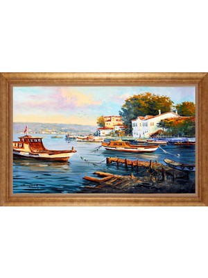 Giyense Altın Çerçeveli Paspartulu Manzara Tablo DF1492