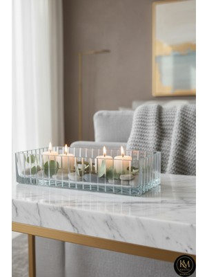 UltraMint El Yapımı Kristal Vertical Kesim Batom Dekoratif Sunumluk Kase